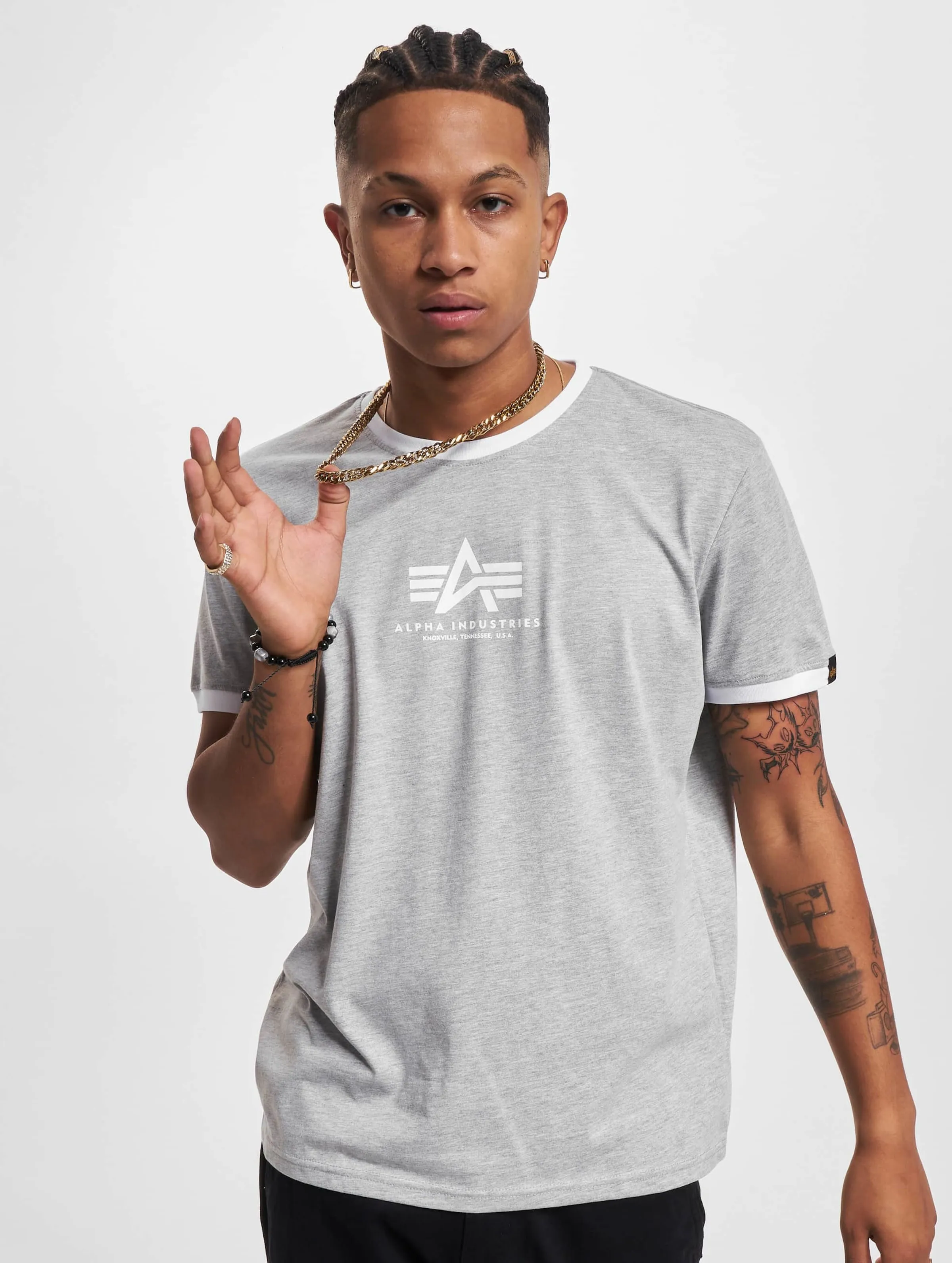 ALPHA INDUSTRIES ALPHA INDUSTRIES CONTRAST TSHIRT GREY