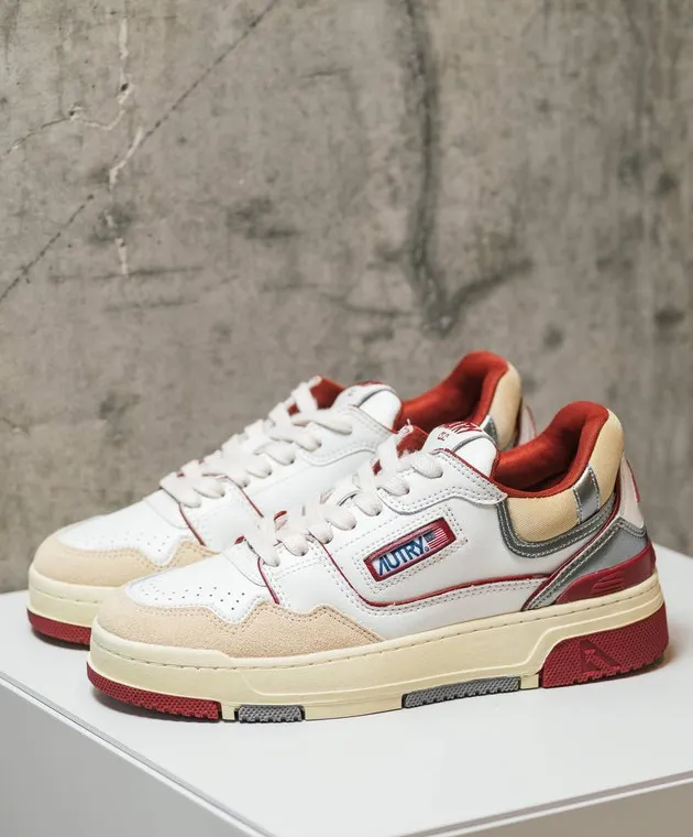 AUTRY CLC white leather trainers with embossed logo