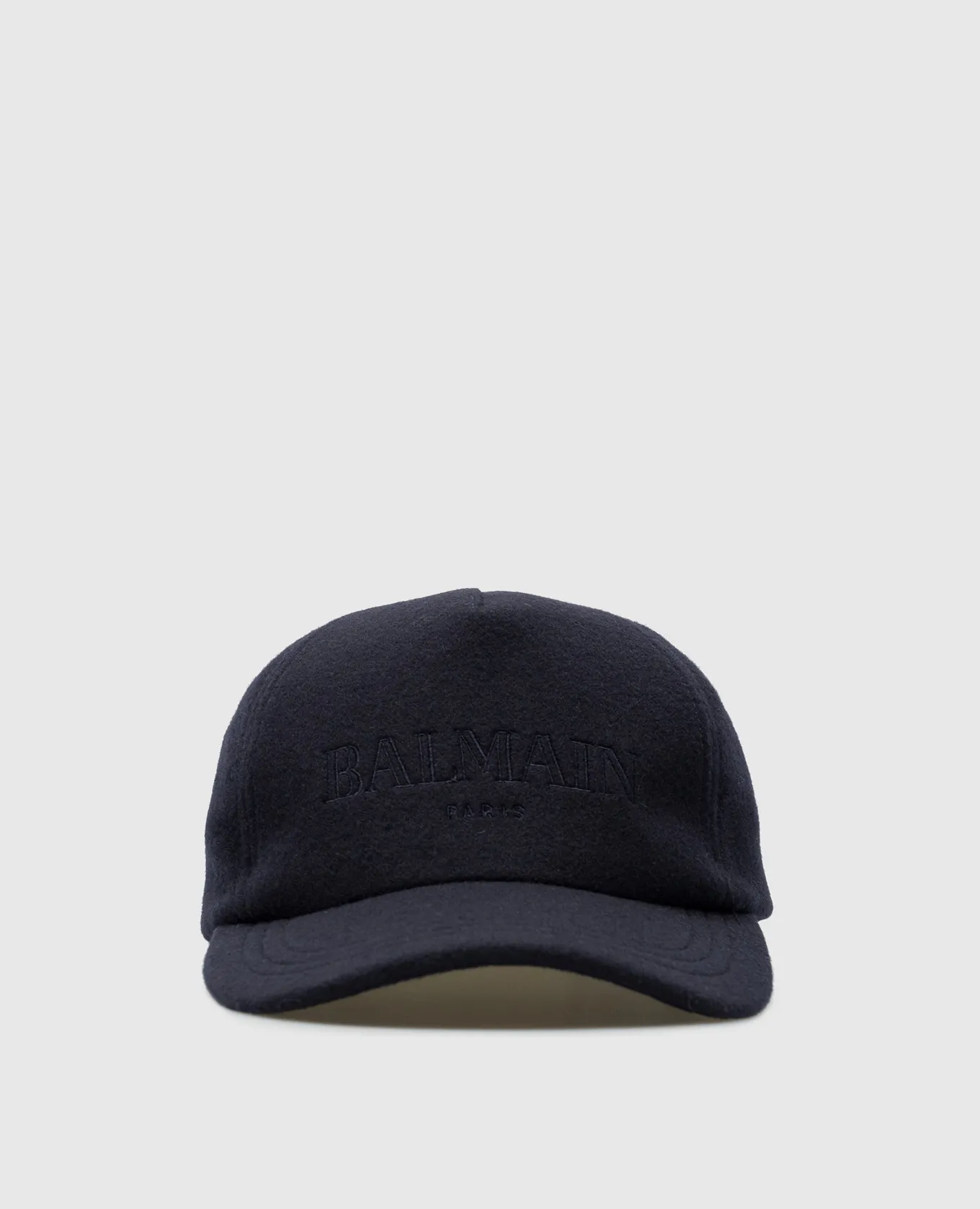 Balmain Blue wool cap with logo embroidery