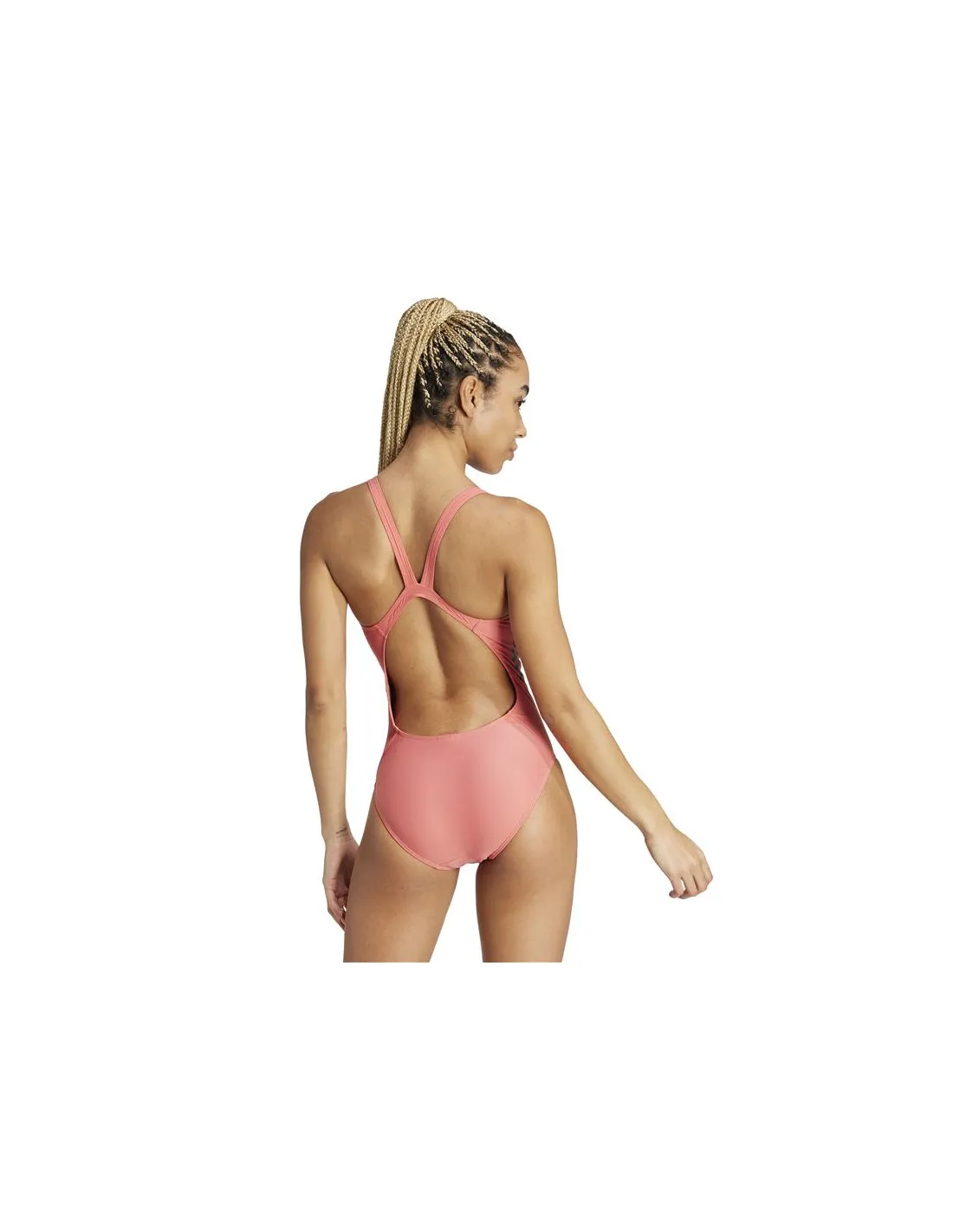 Bañador de Natación adidas Mid 3 Bandas Mujer Rosa