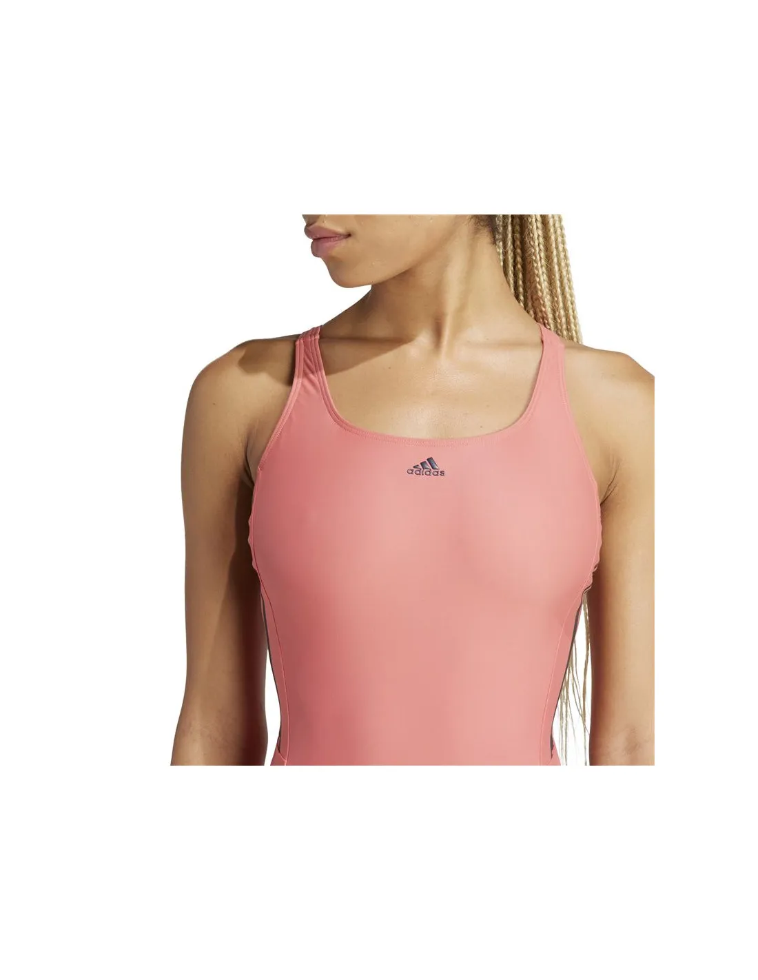 Bañador de Natación adidas Mid 3 Bandas Mujer Rosa
