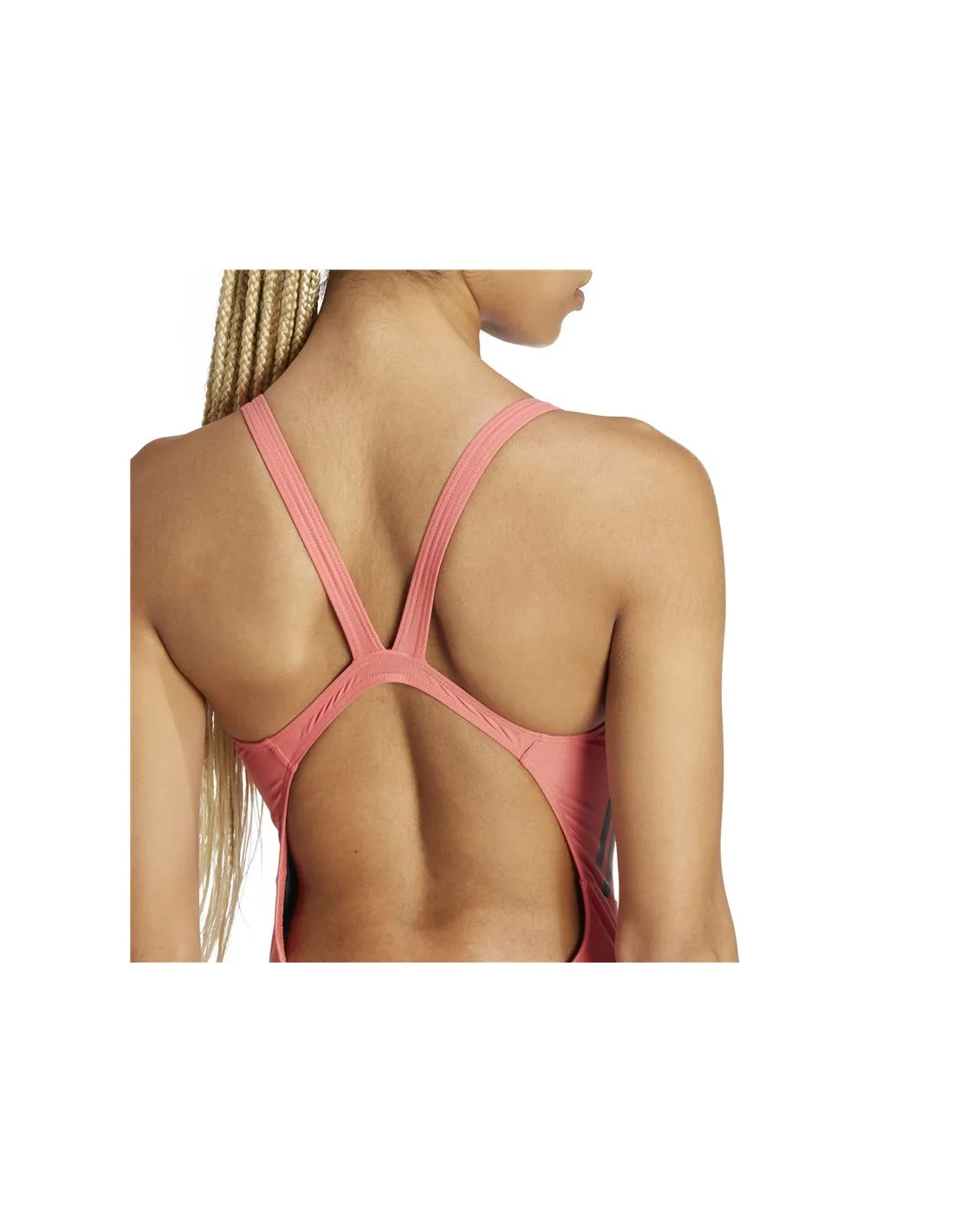 Bañador de Natación adidas Mid 3 Bandas Mujer Rosa