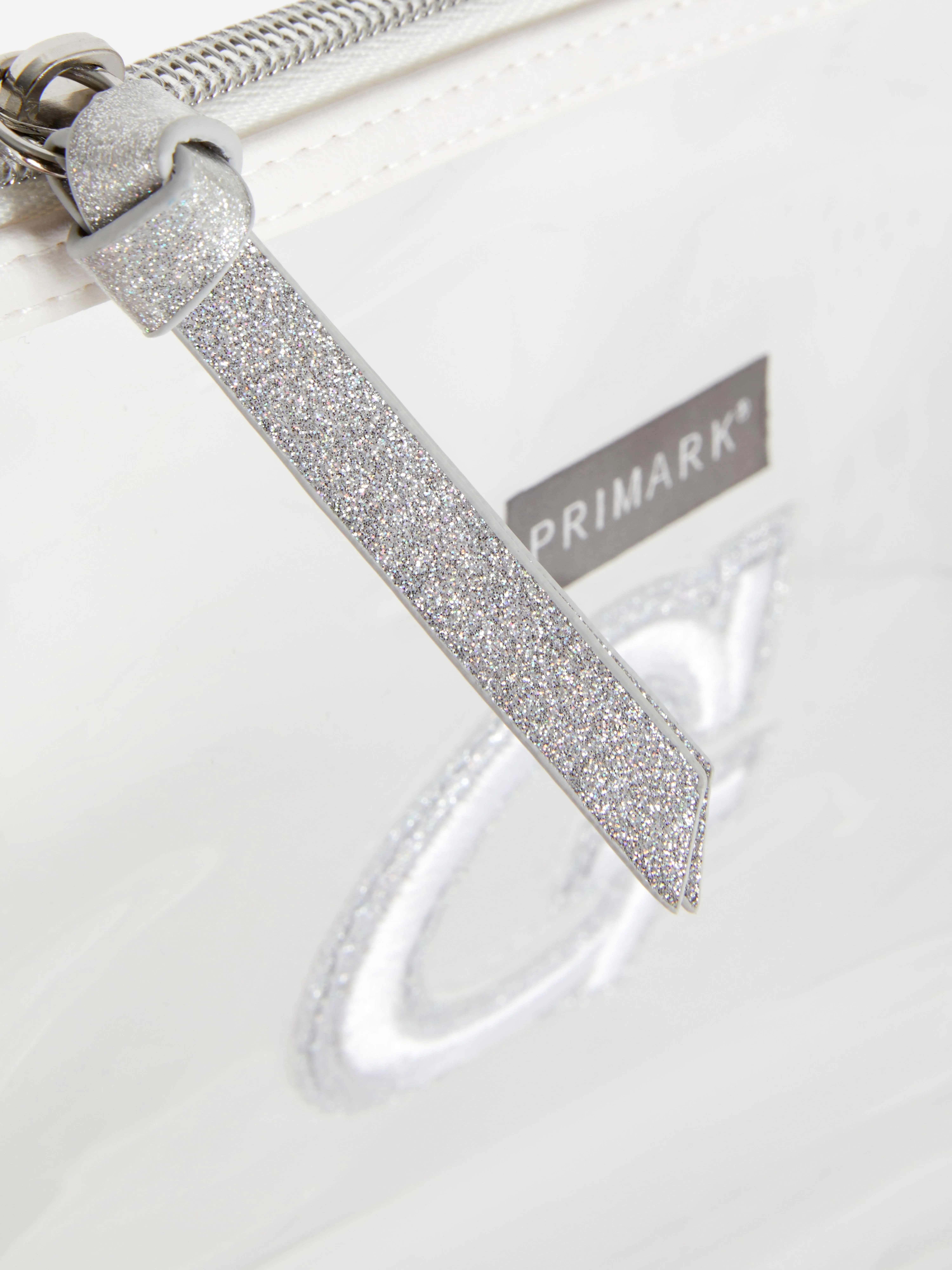 Bolsa de maquillaje transparente con inicial