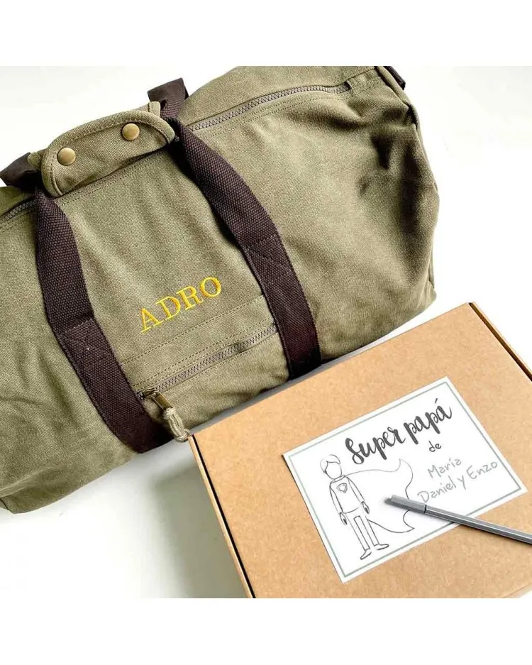 Bolsa fin de semana con iniciales para papás