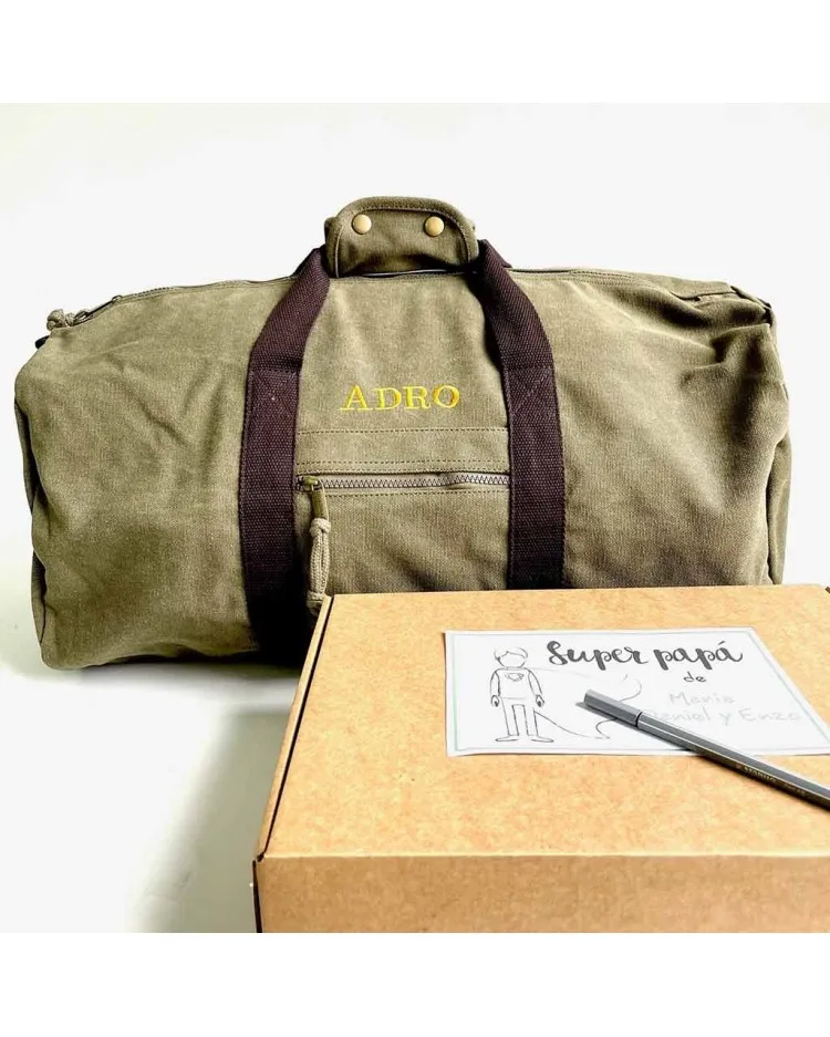 Bolsa fin de semana con iniciales para papás