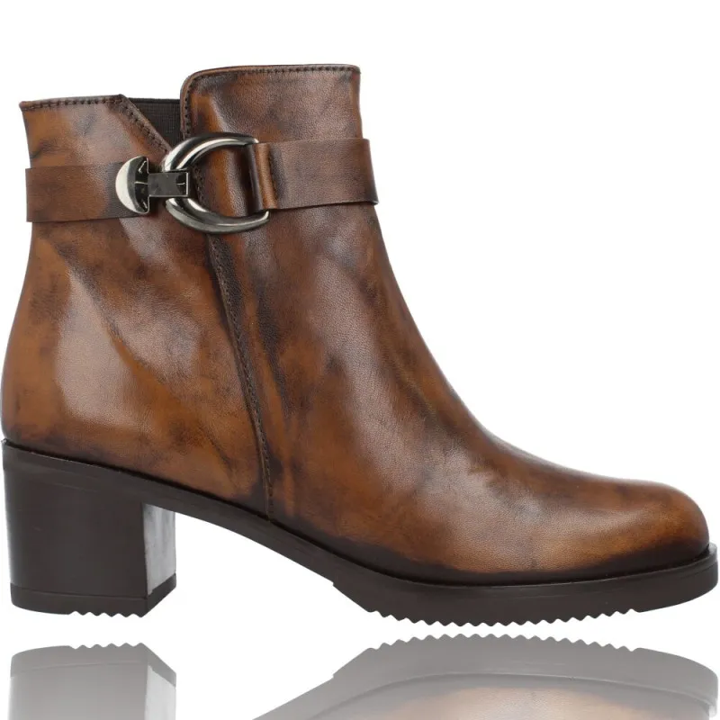 Botines Mujer Piel con Tacón de Plumers 5245