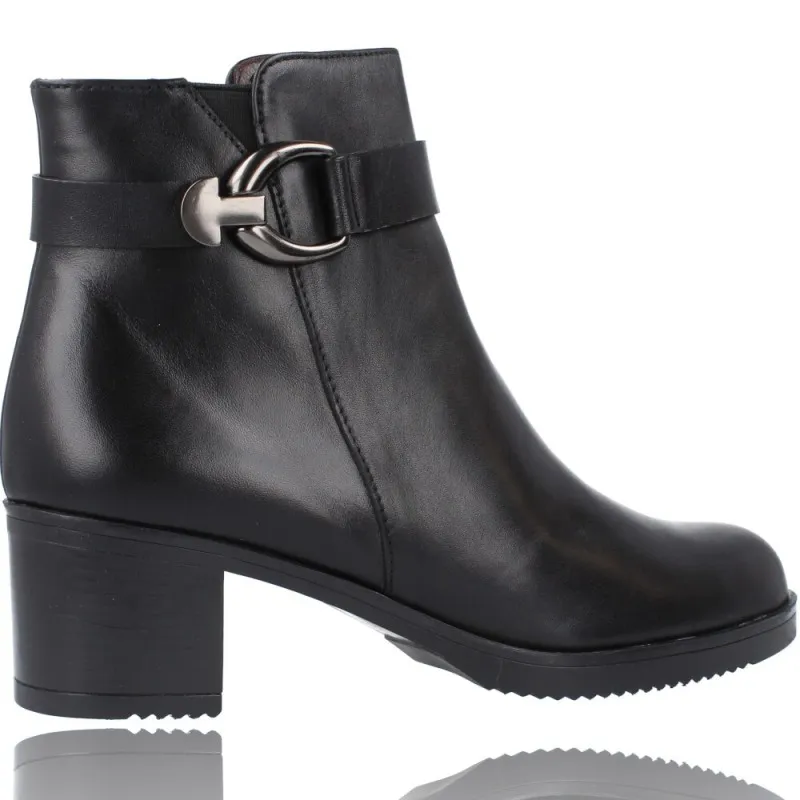 Botines Mujer Piel con Tacón de Plumers 5245