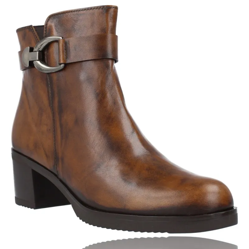 Botines Mujer Piel con Tacón de Plumers 5245