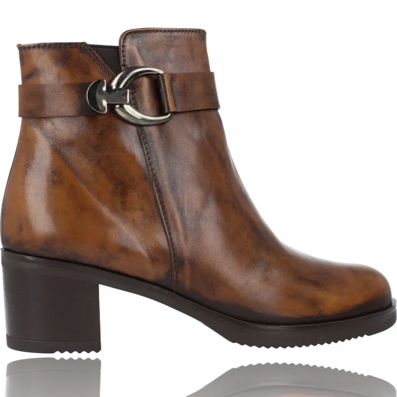 Botines Mujer Piel con Tacón de Plumers 5245