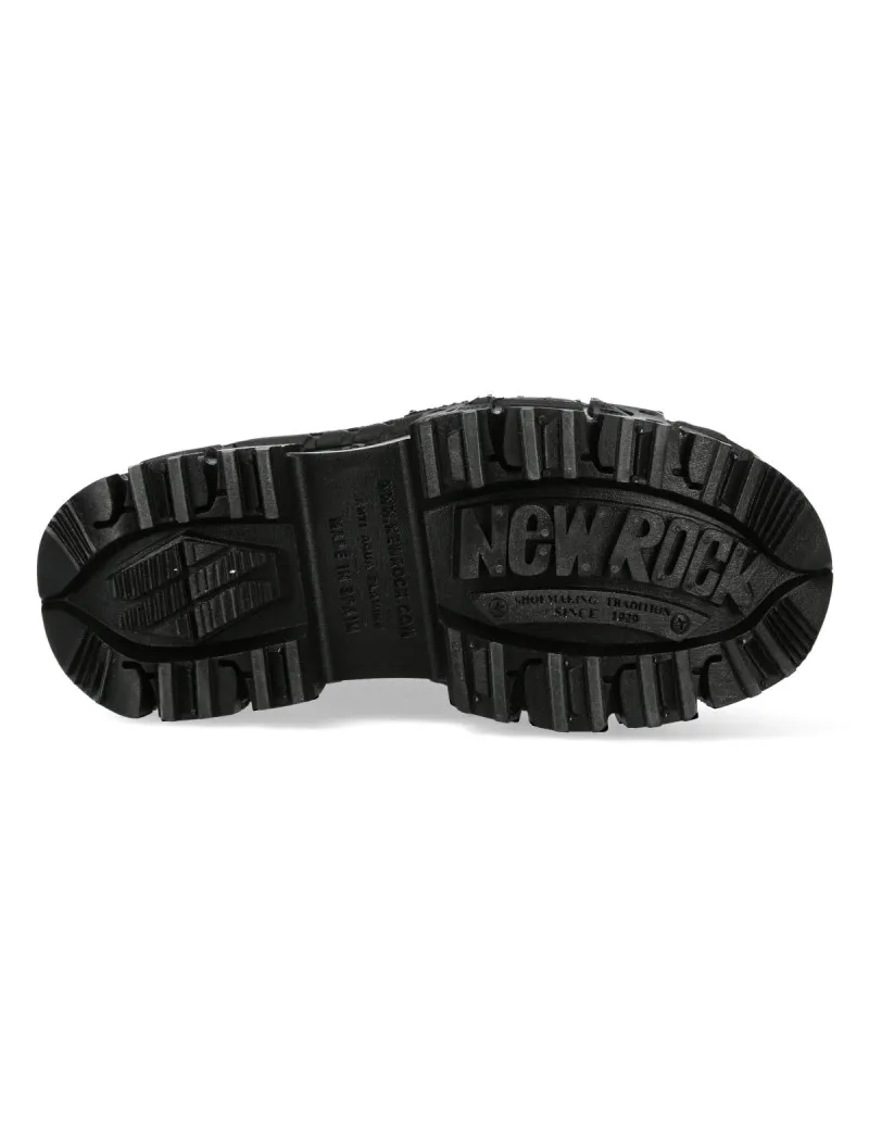 Botines newrock crust negro plataforma con velcro