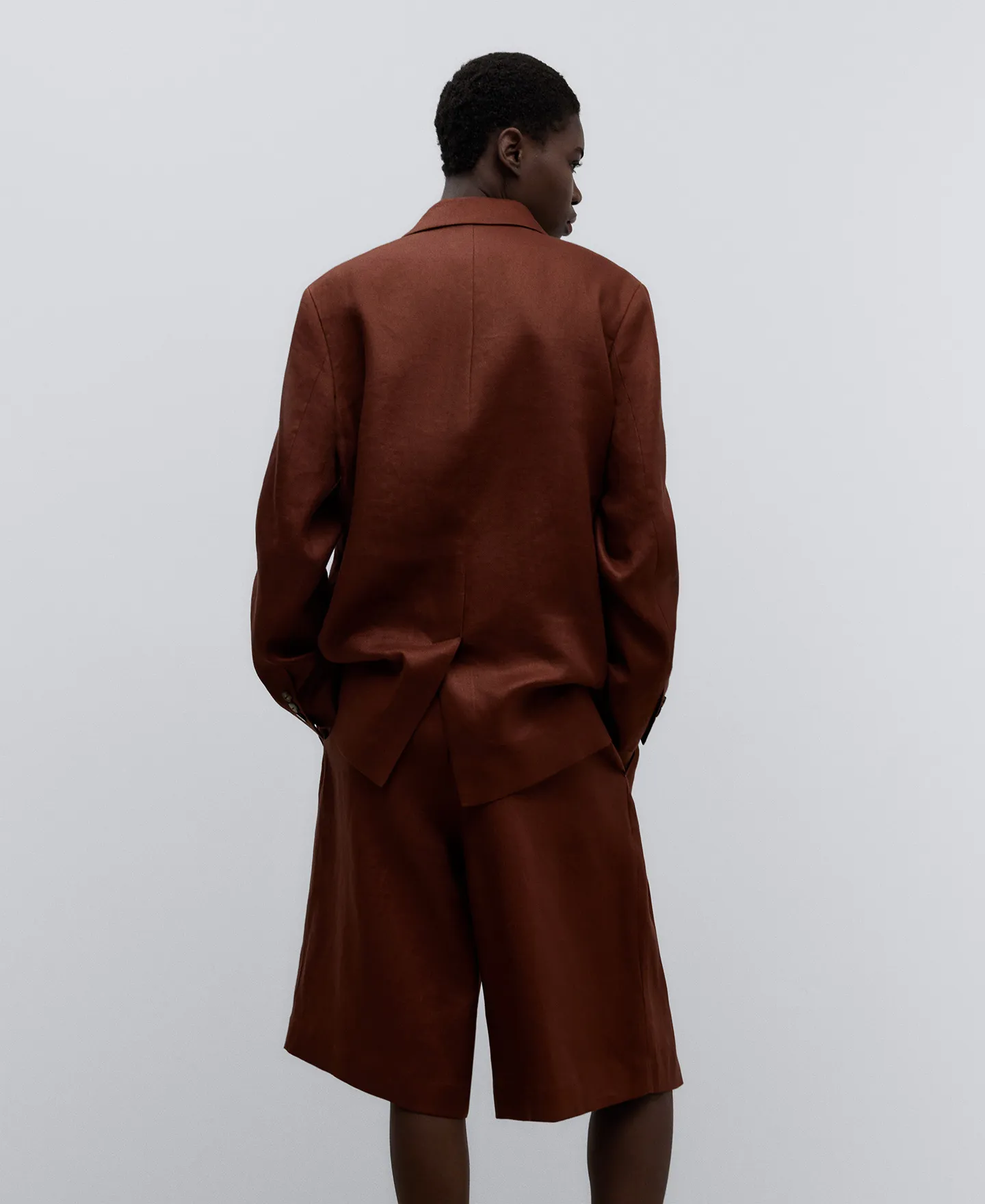 Brown tailored bermuda short