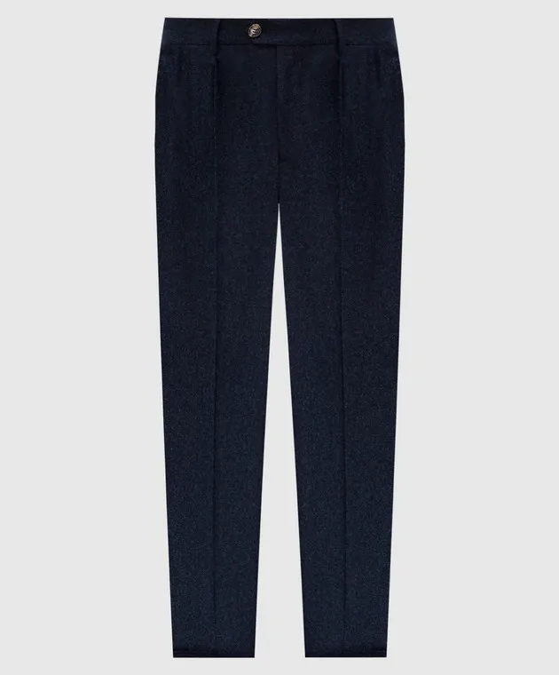 Brunello Cucinelli Blue pants made of wool