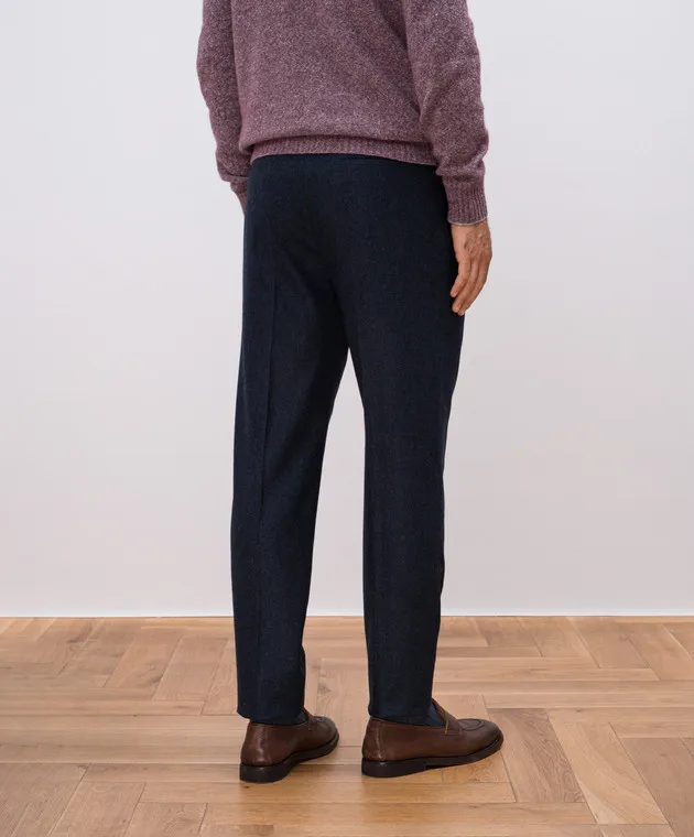 Brunello Cucinelli Blue pants made of wool