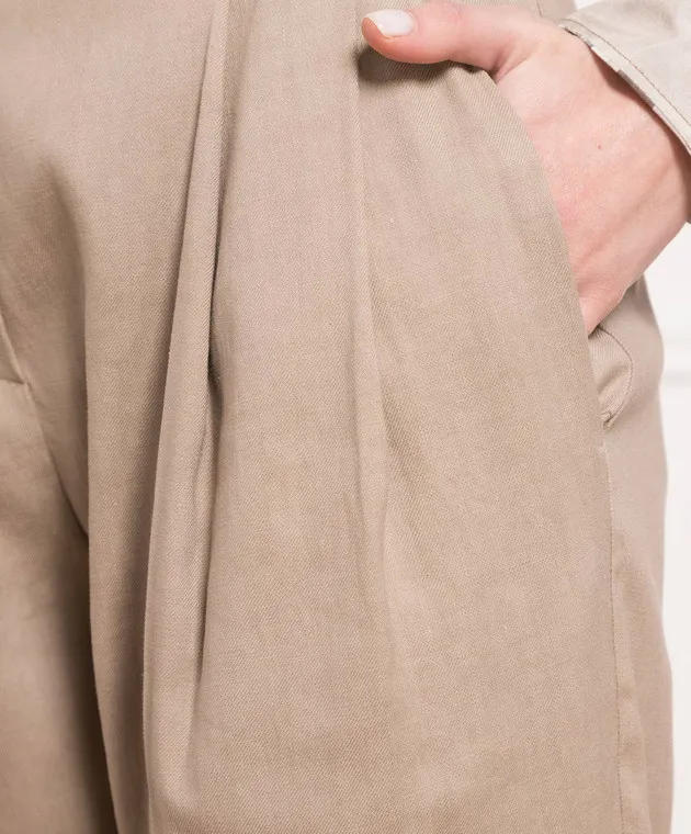 Brunello Cucinelli Brown pants with monil chain