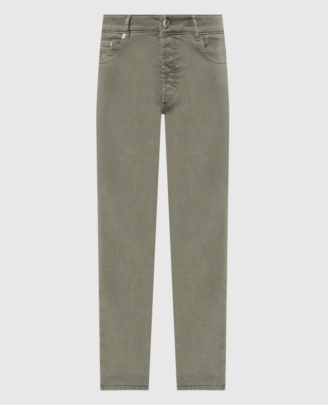 Brunello Cucinelli Green pants with logo patch