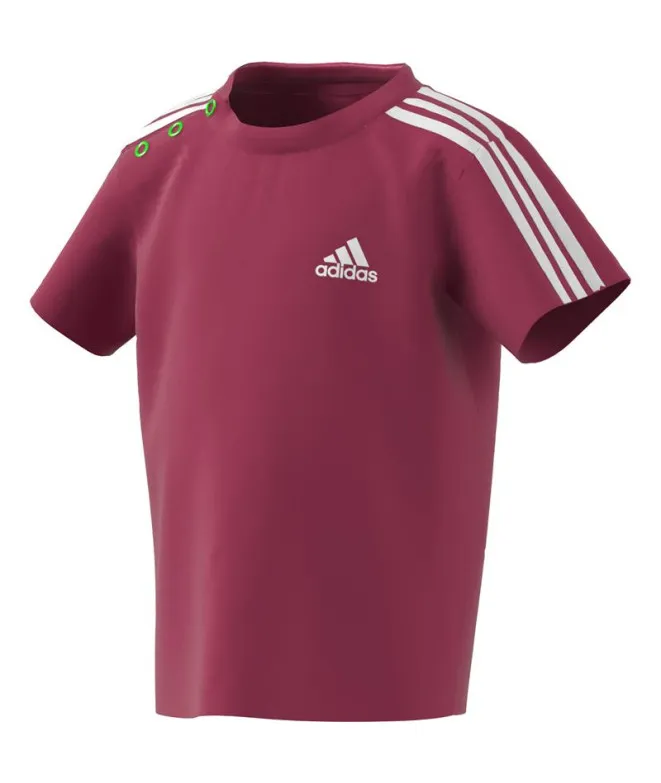 Camiseta adidas Essential 3 Bandas Baby Red
