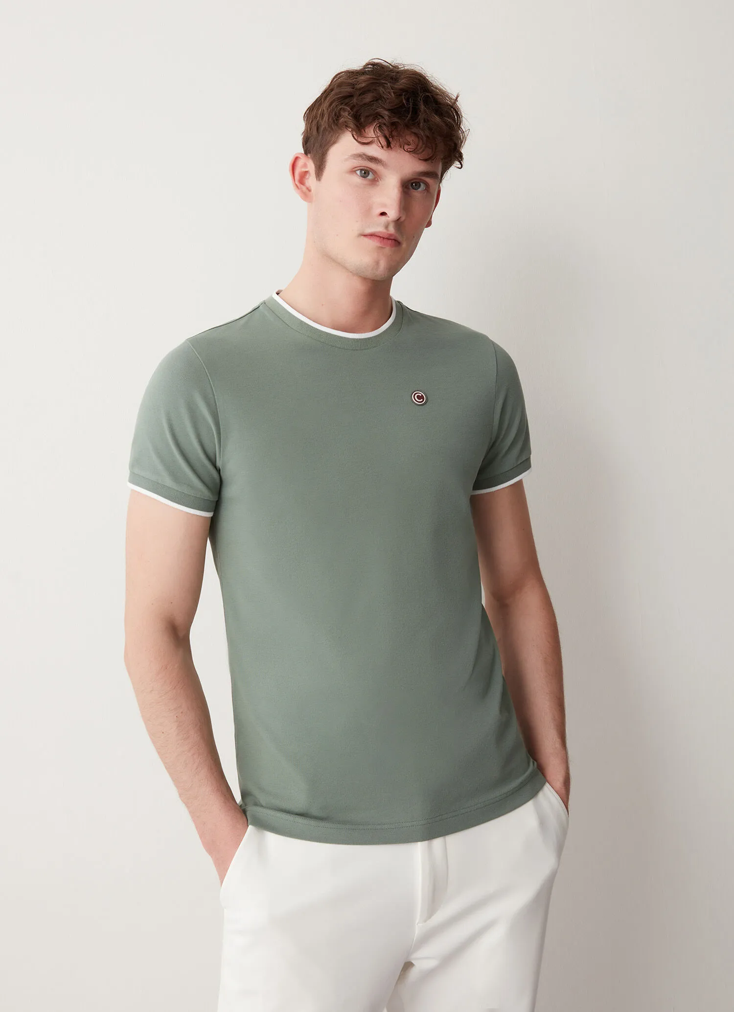 Camiseta de piqué de algodón elástico
