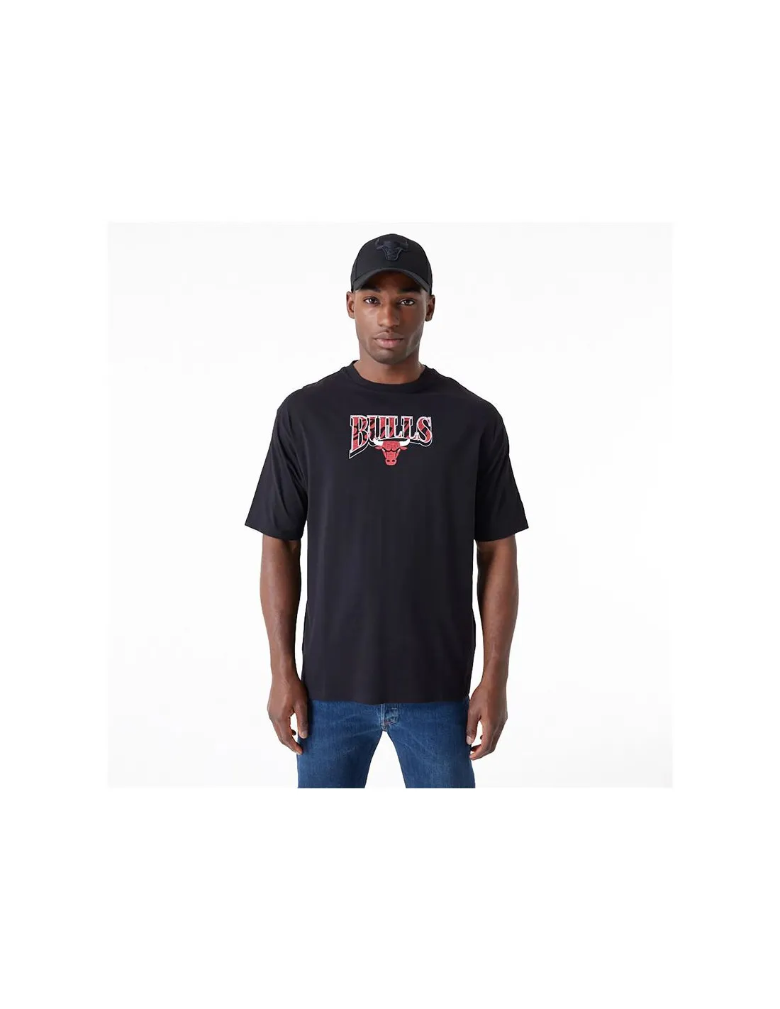 Camiseta New Era Oversized Chicago Bulls NBA Championship Hombre Negro