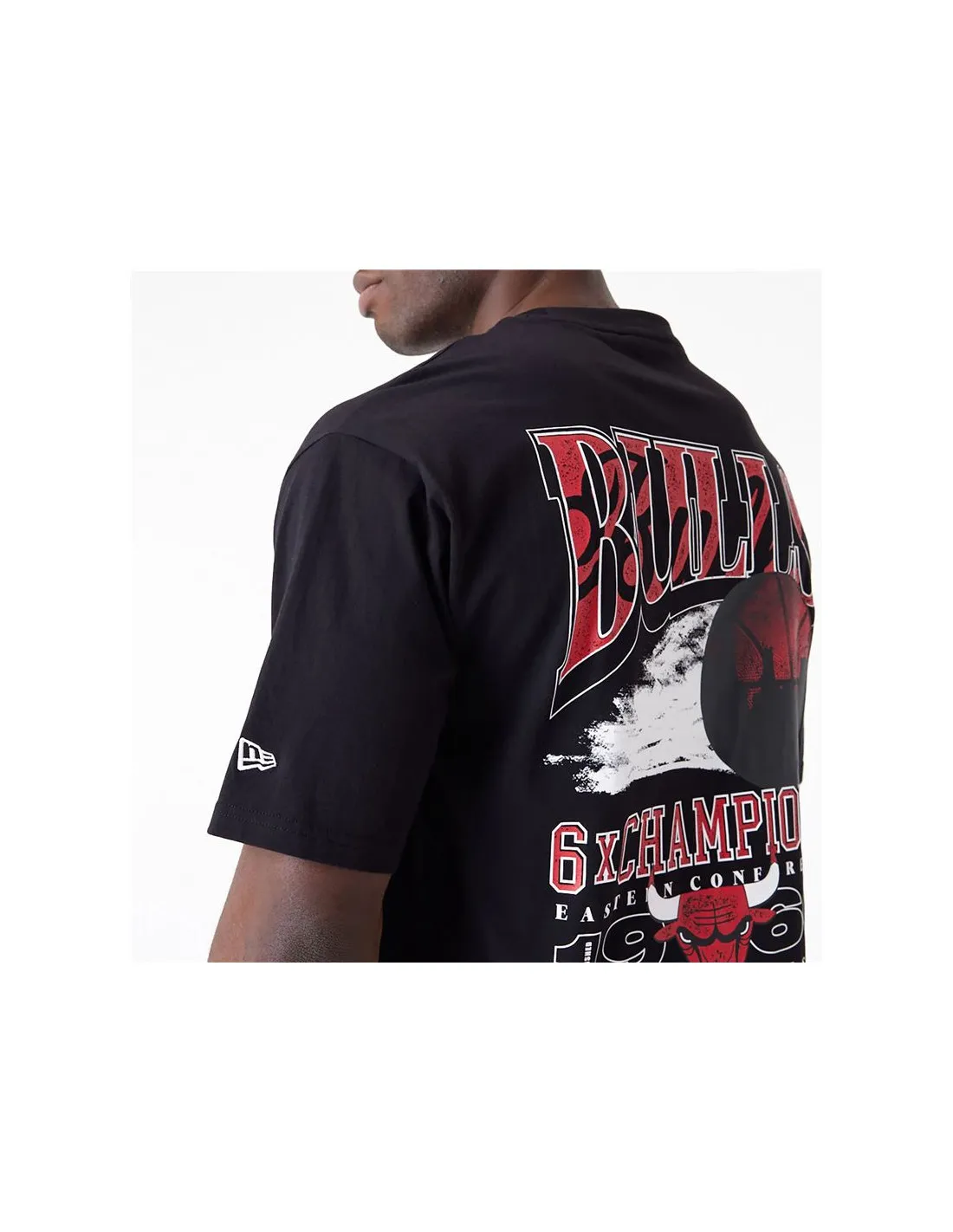 Camiseta New Era Oversized Chicago Bulls NBA Championship Hombre Negro
