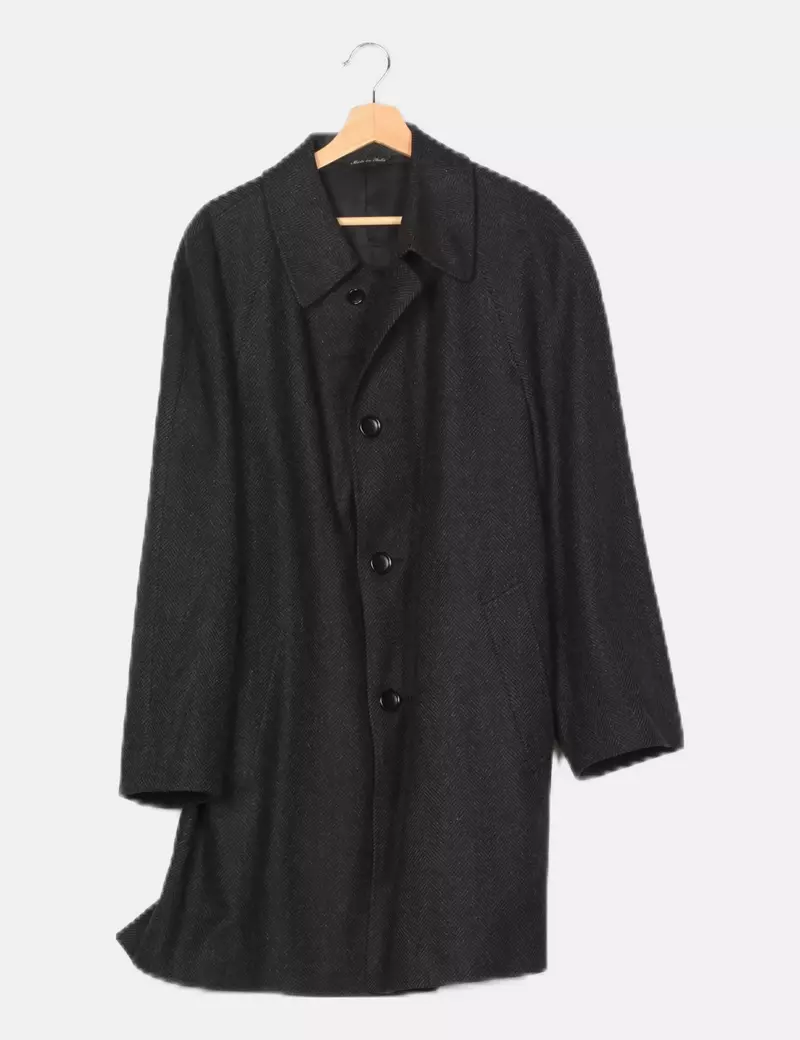 Canali Abrigo gris oscuro jaspeado