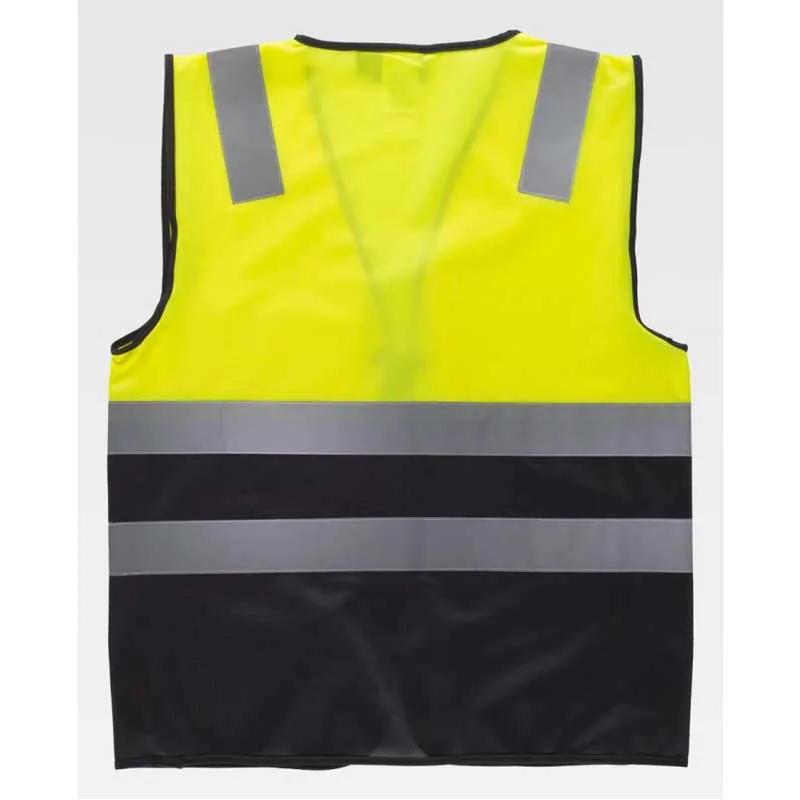CHALECO BICOLOR CON CREMALLERA DE ALTA VISIBILIDAD  WORKTEAM