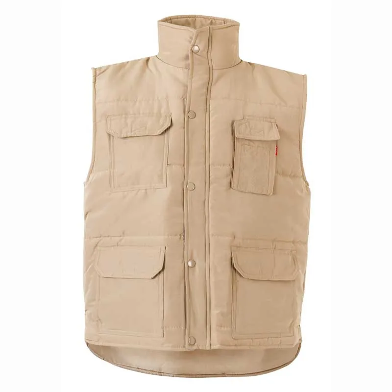 CHALECO DE TRABAJO ACOLCHADO BEIGE ARENA  VELILLA 108