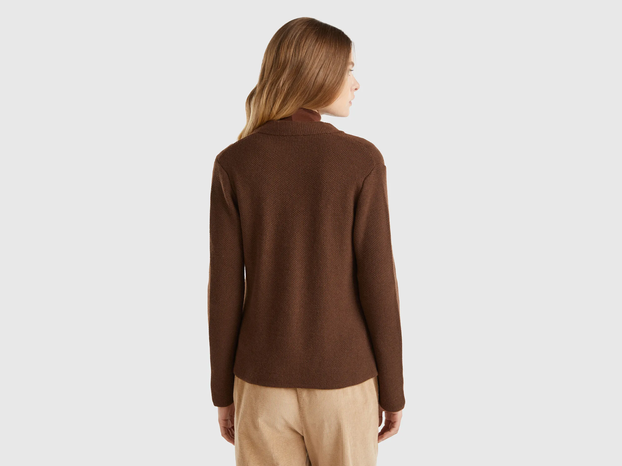 Chaqueta de punto en mezcla de lana y cachemir