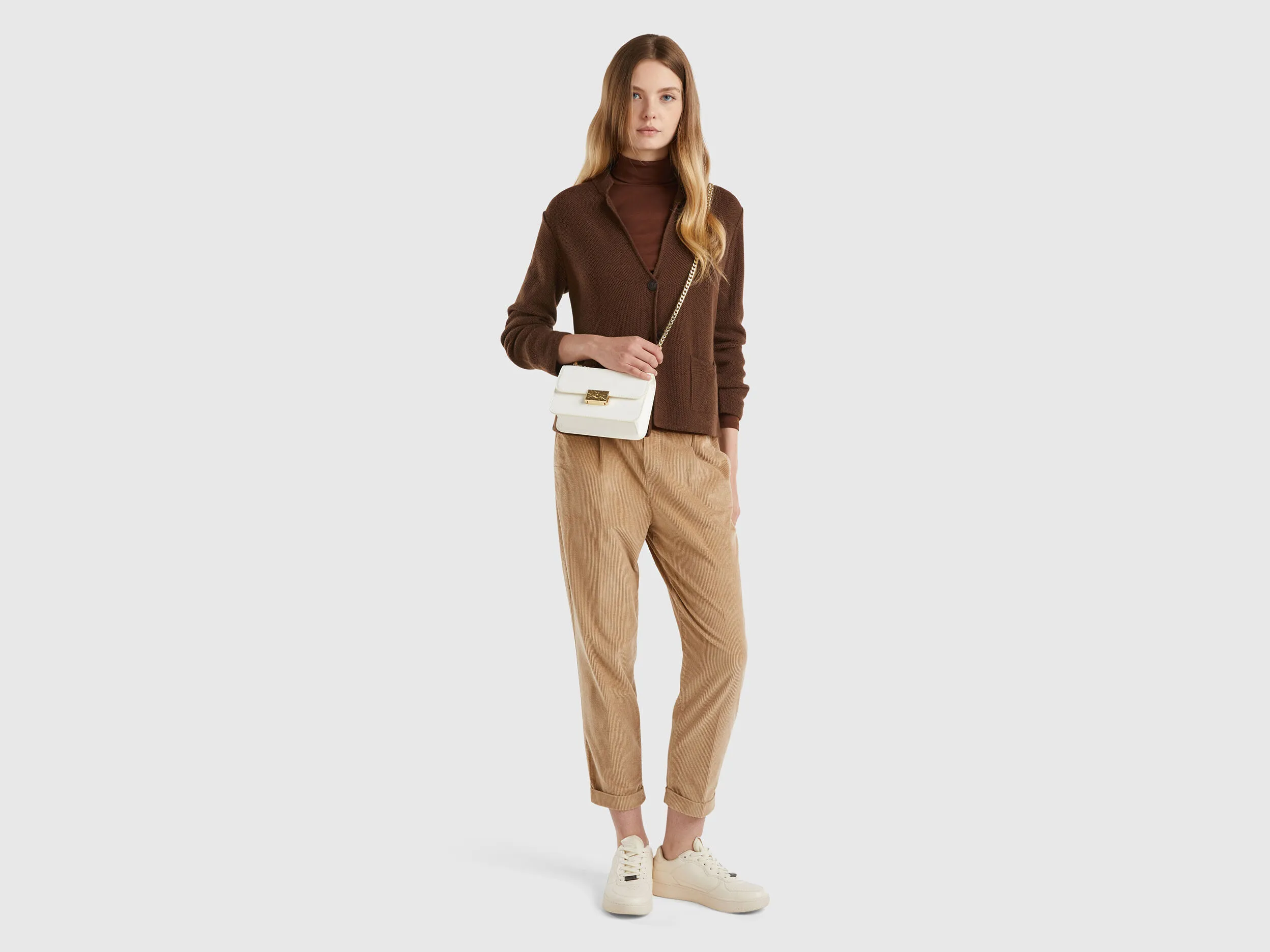 Chaqueta de punto en mezcla de lana y cachemir