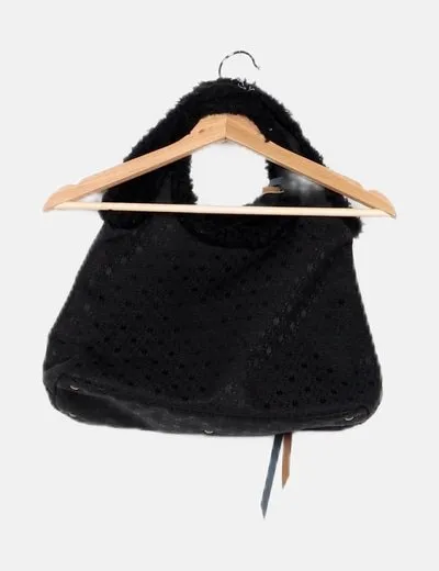 Coccinelle Bolso borreguito negro