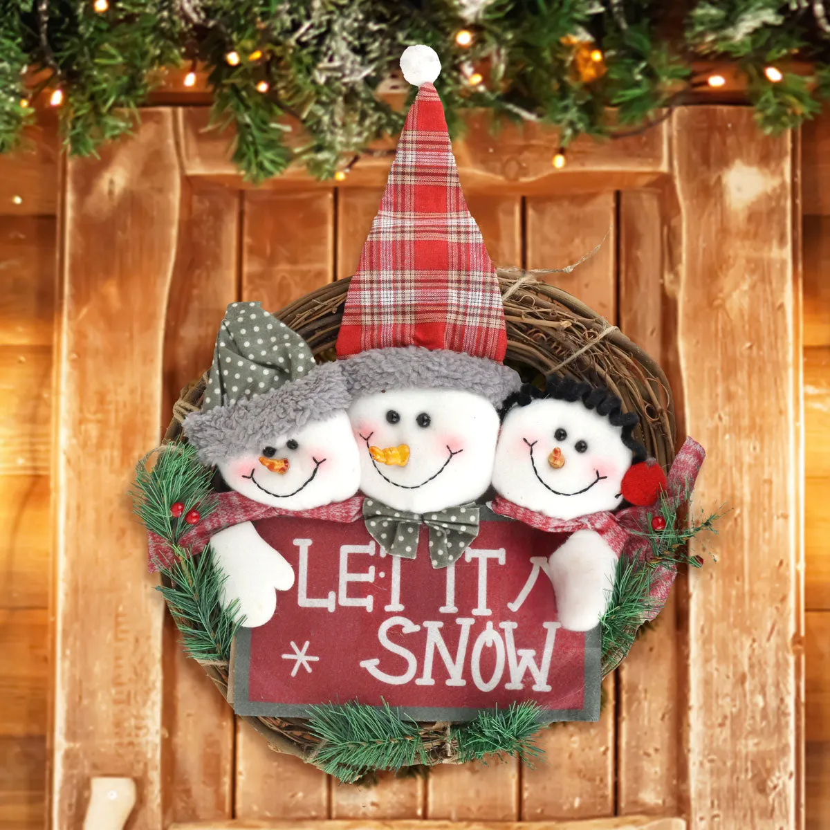 Corona Navidea para Puerta, Let It Snow