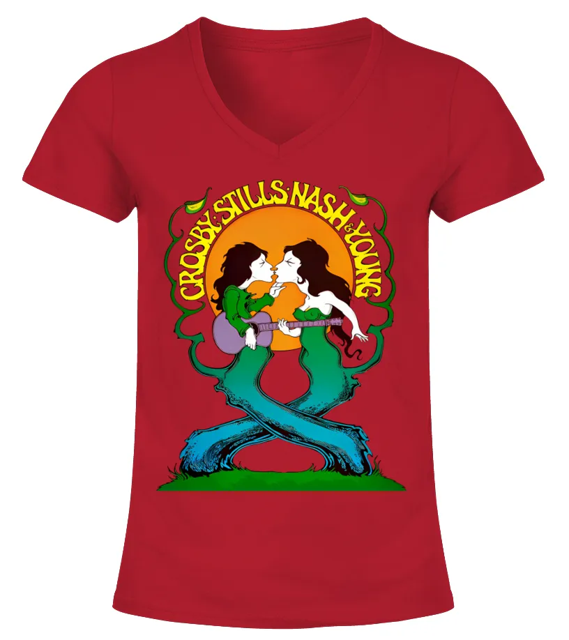 Crosby, Stills, Nash &amp; Young RD Camiseta cuello pico Mujer