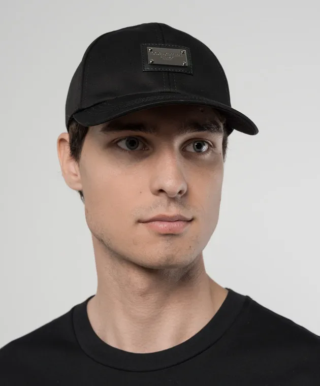 Dolce&Gabbana Black cap with logo patch
