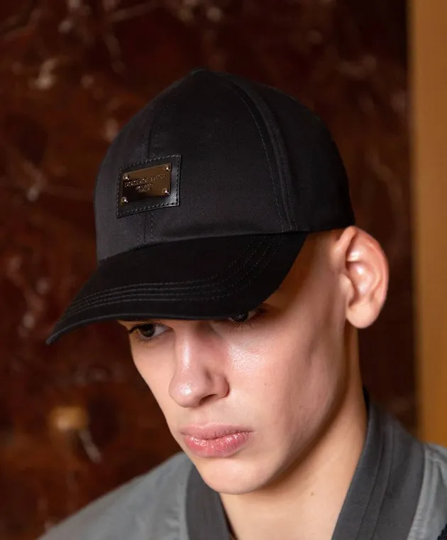 Dolce&Gabbana Black cap with logo patch