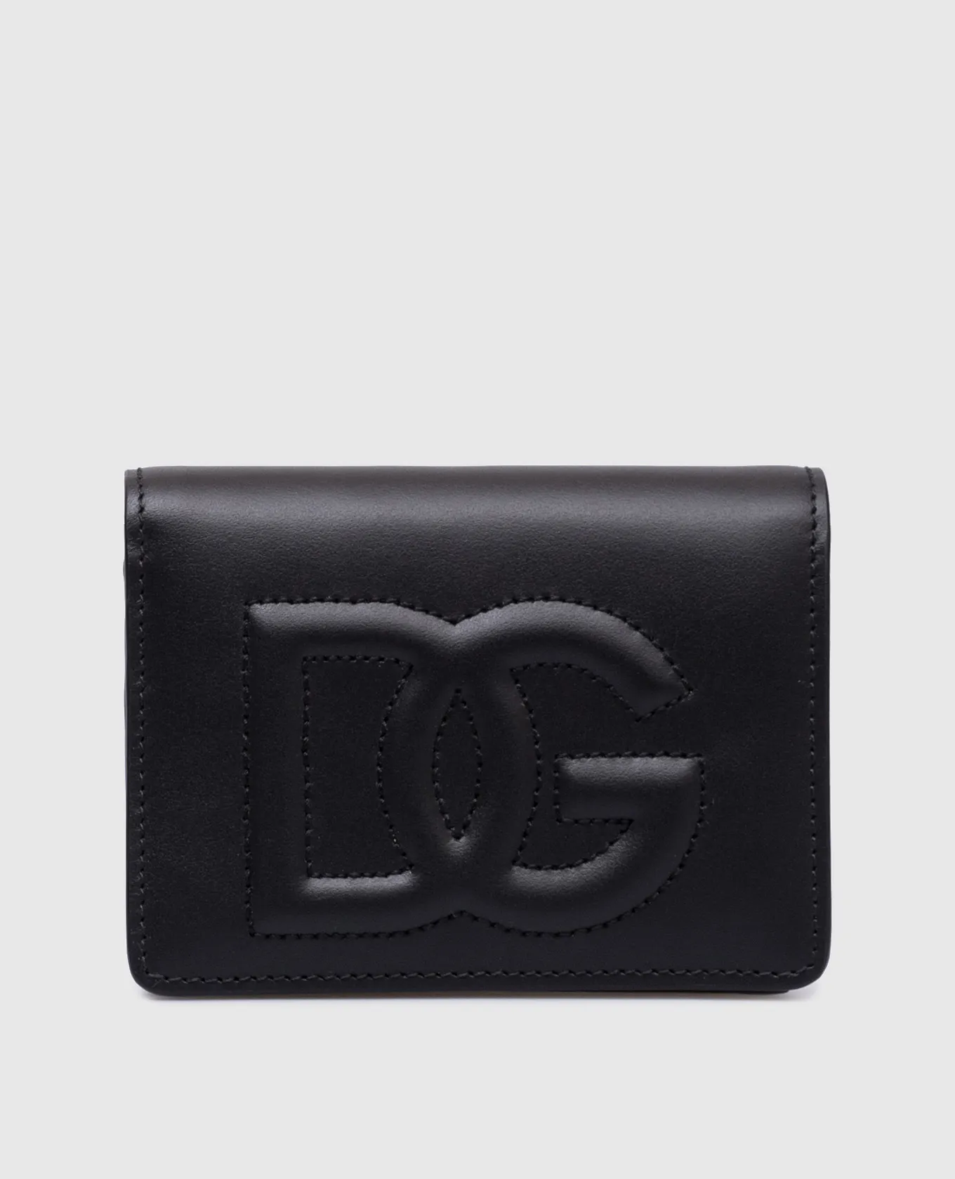 Dolce&Gabbana Black leather wallet with textured DG logo