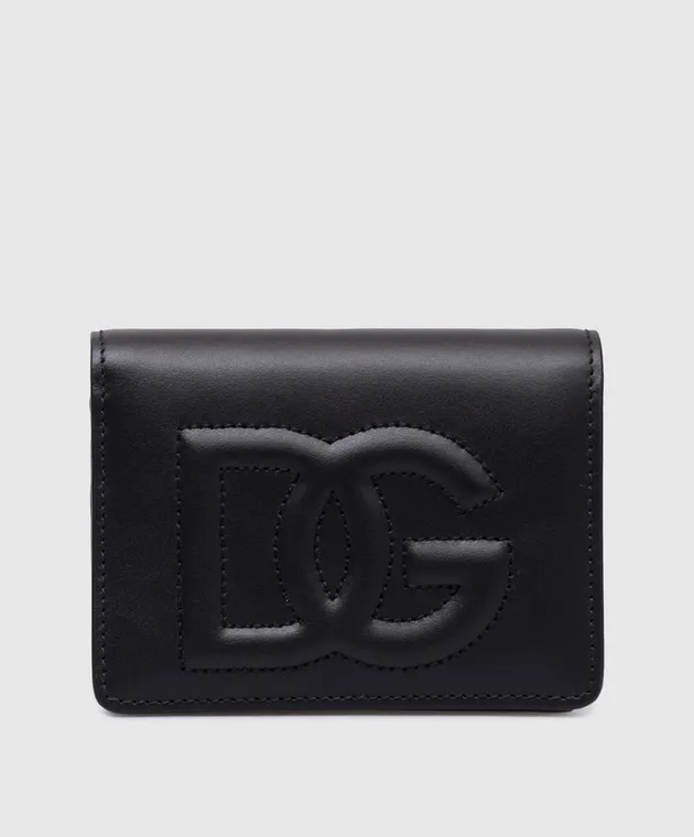 Dolce&Gabbana Black leather wallet with textured DG logo