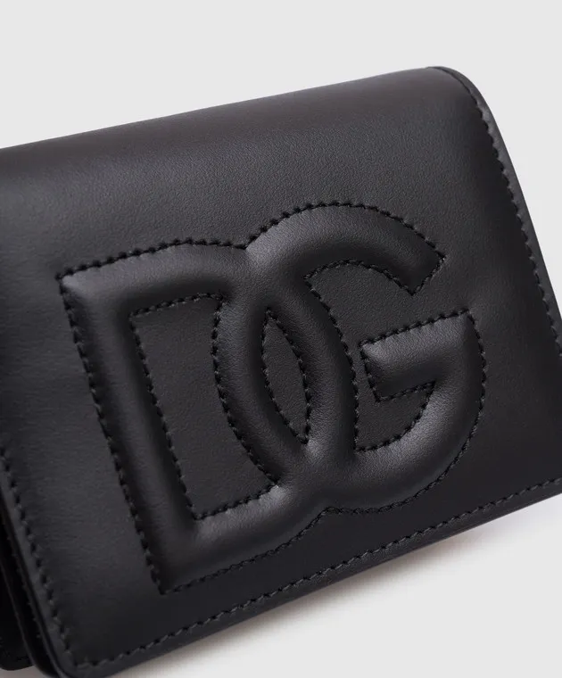 Dolce&Gabbana Black leather wallet with textured DG logo