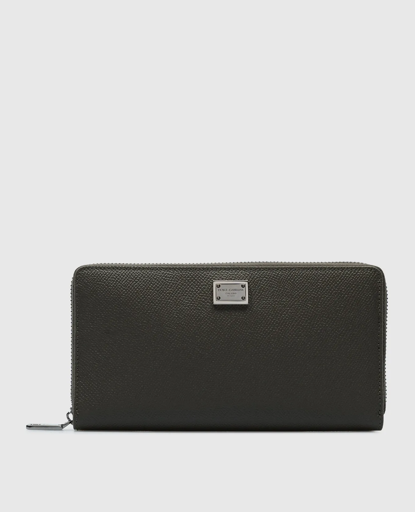 Dolce&Gabbana Khaki leather wallet with logo