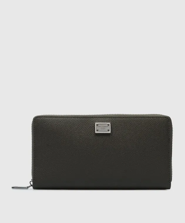 Dolce&Gabbana Khaki leather wallet with logo