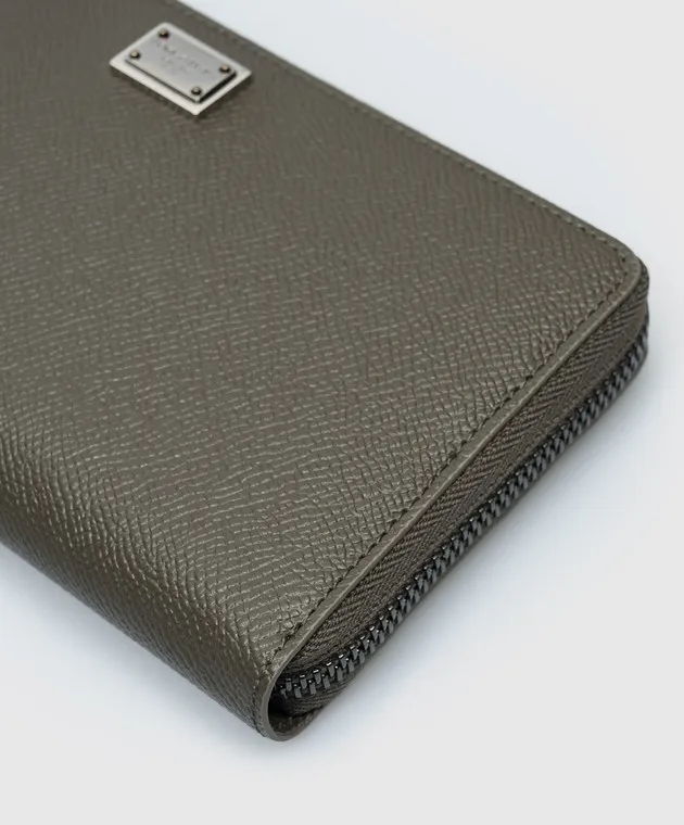 Dolce&Gabbana Khaki leather wallet with logo
