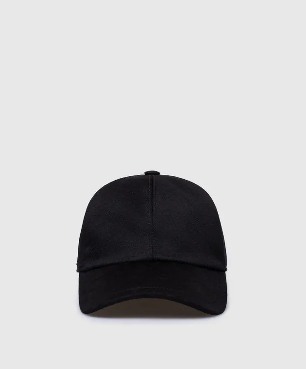 Enrico Mandelli Black cashmere cap