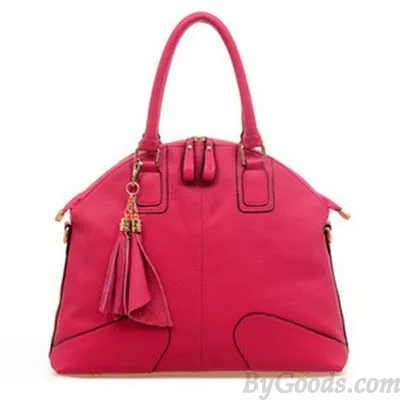 Fashion Brown Shells Leather Tassel Handbags