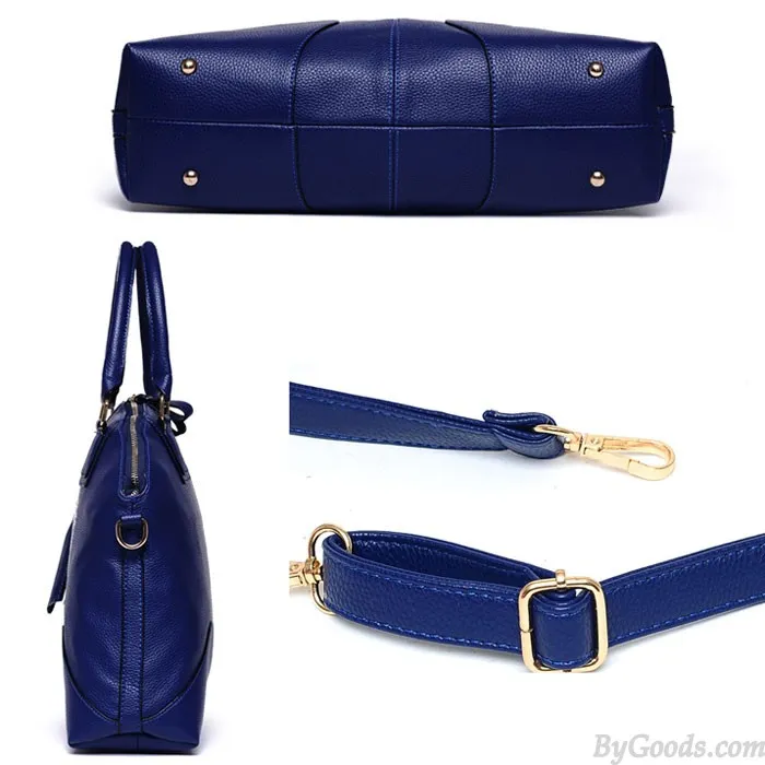 Fashion Brown Shells Leather Tassel Handbags