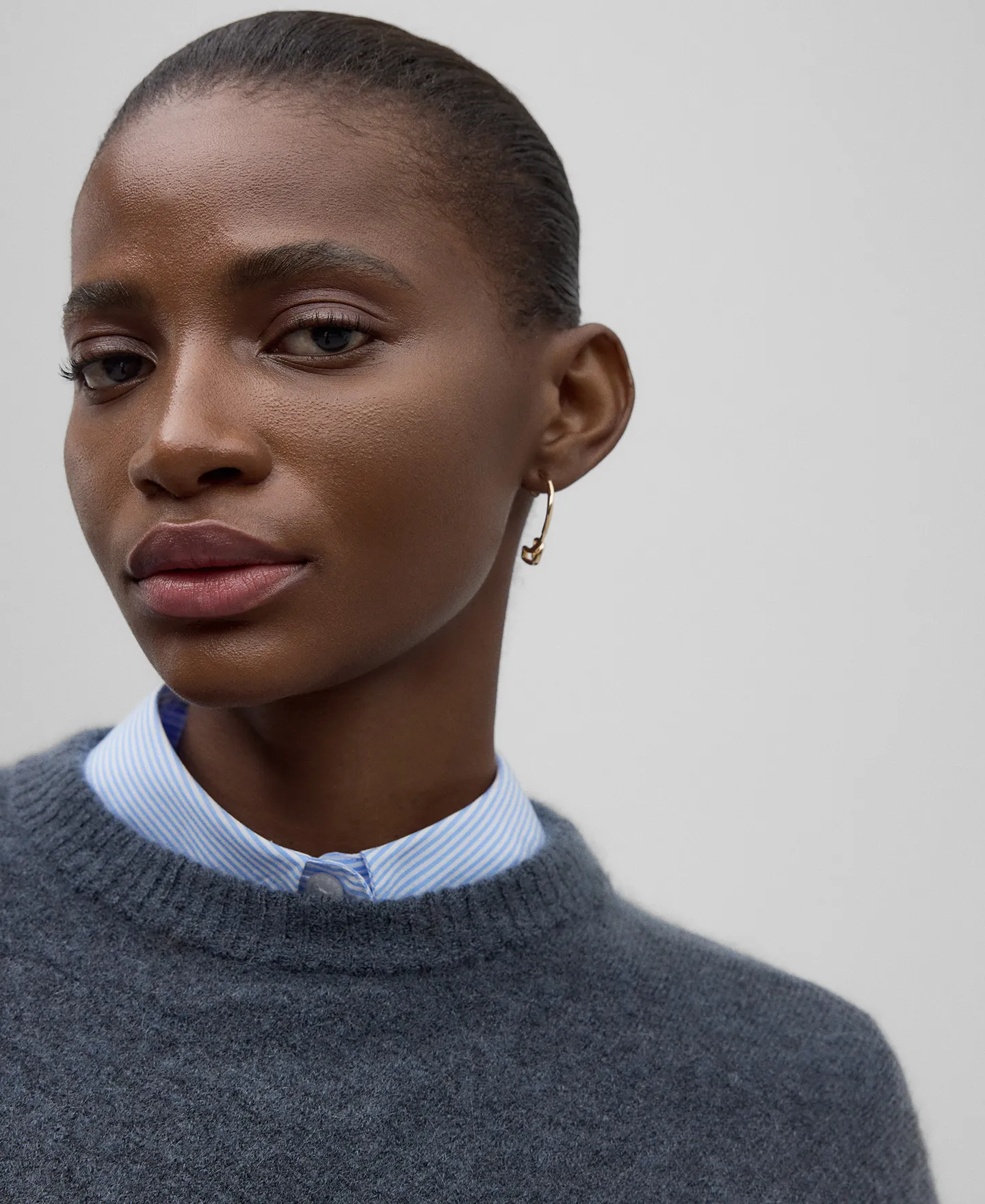 Grey asymmetrical sweater woman