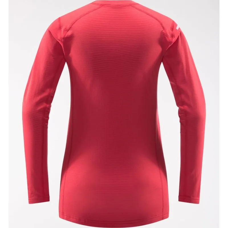 HAGLÖFS L.I.M Capa media de cuello redondo (Hibiscus Red) Mujer