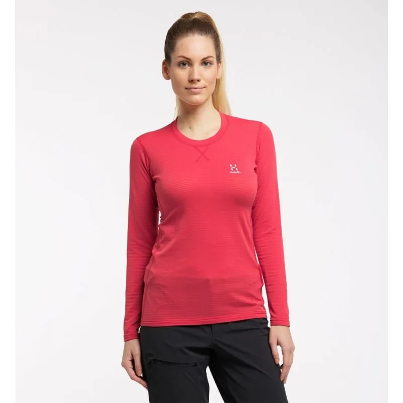 HAGLÖFS L.I.M Capa media de cuello redondo (Hibiscus Red) Mujer