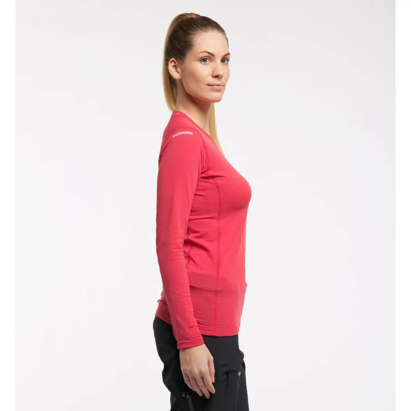HAGLÖFS L.I.M Capa media de cuello redondo (Hibiscus Red) Mujer