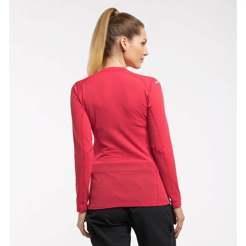 HAGLÖFS L.I.M Capa media de cuello redondo (Hibiscus Red) Mujer