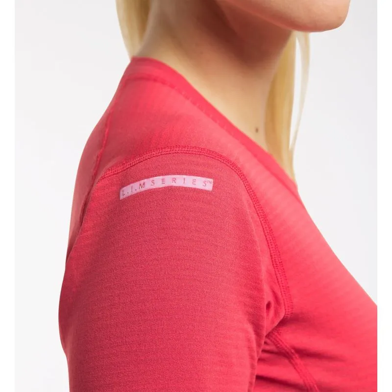 HAGLÖFS L.I.M Capa media de cuello redondo (Hibiscus Red) Mujer