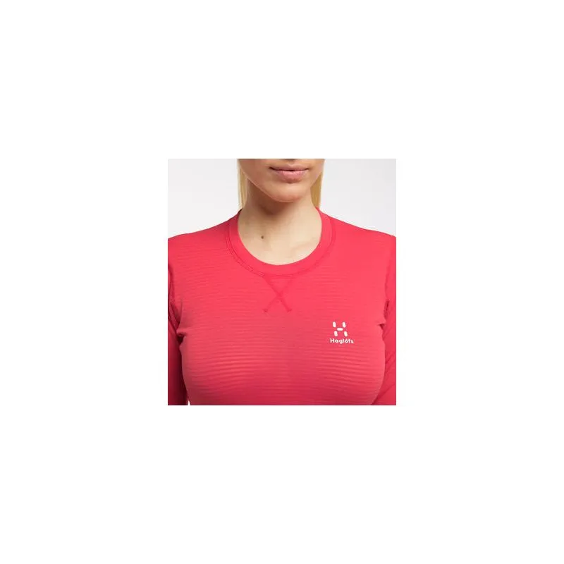 HAGLÖFS L.I.M Capa media de cuello redondo (Hibiscus Red) Mujer