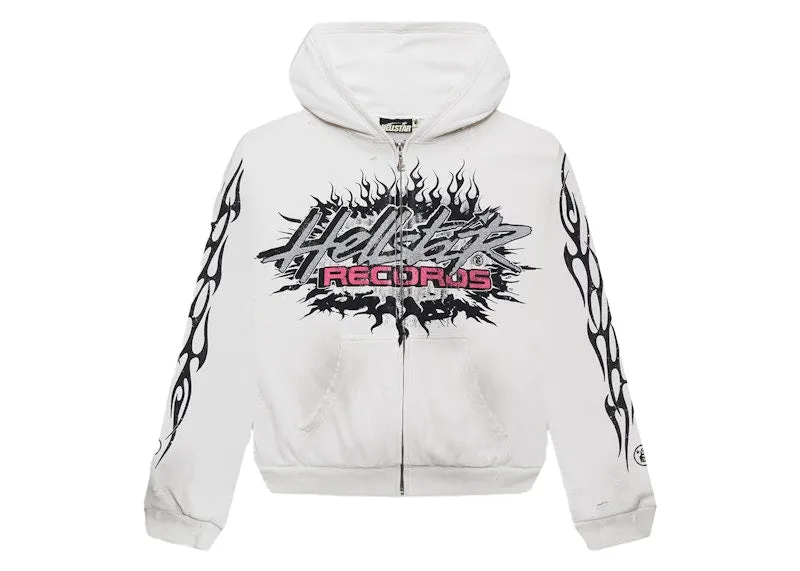 HELLSTAR RECORDS GLITTER ZIPUP WHITE